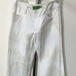 Tata Jolie Linen Blend Gold Shimmer Pants – Size XS – New Without Tags